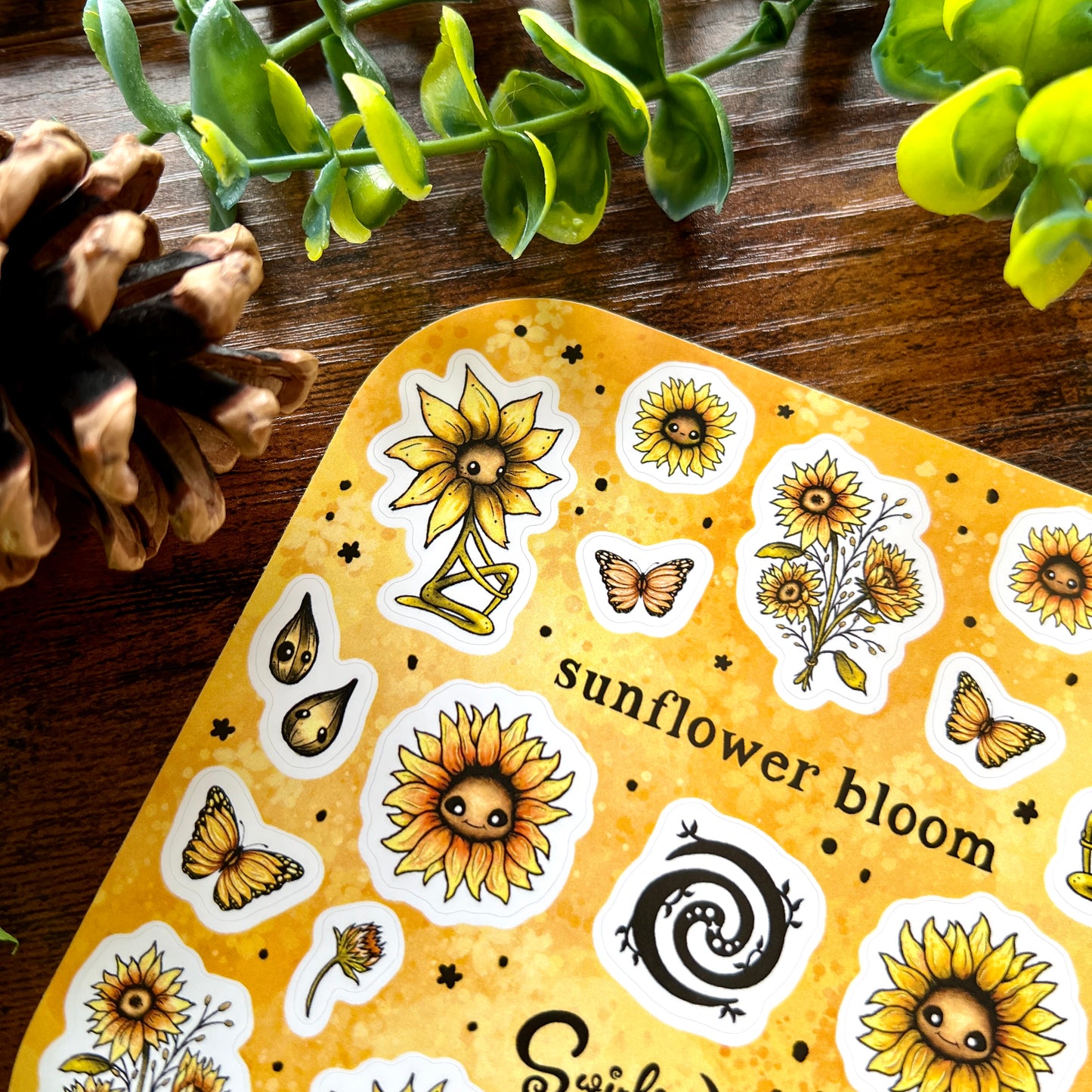Yellow Sunflower Bloom Sticker Sheet