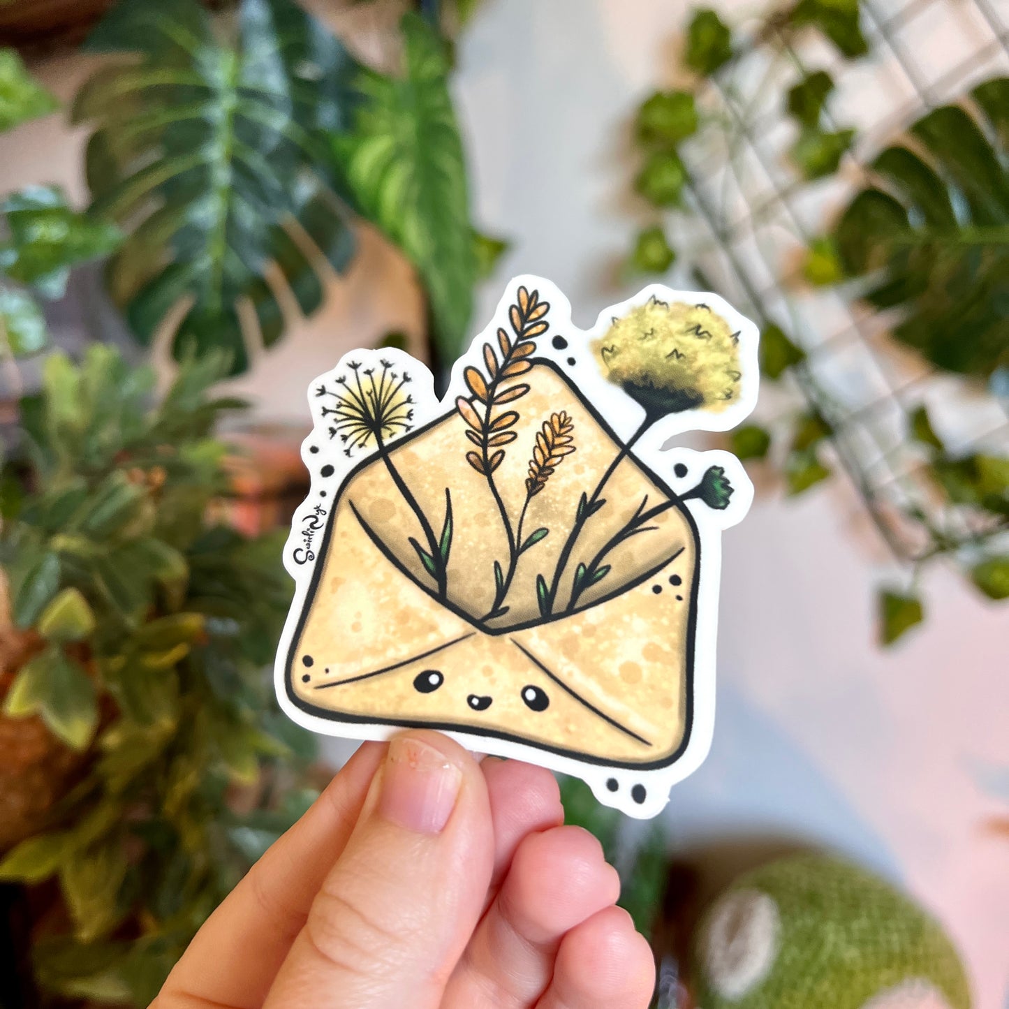 Floral Envelope Clear Sticker