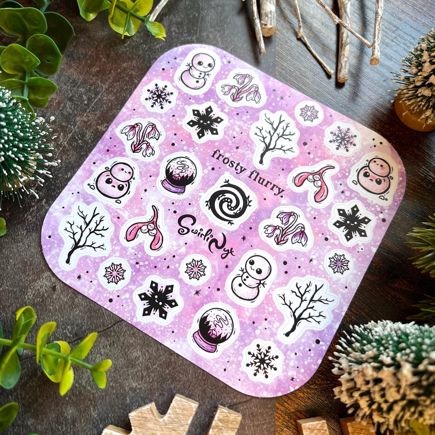 Pink Frosty Flurry Sticker Sheet