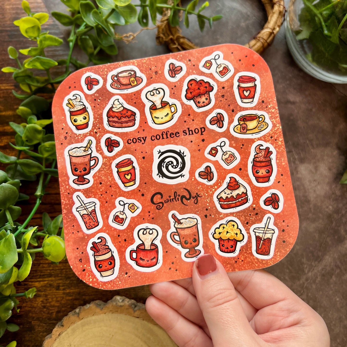 Mocha Cosy Coffee Shop Sticker Sheet