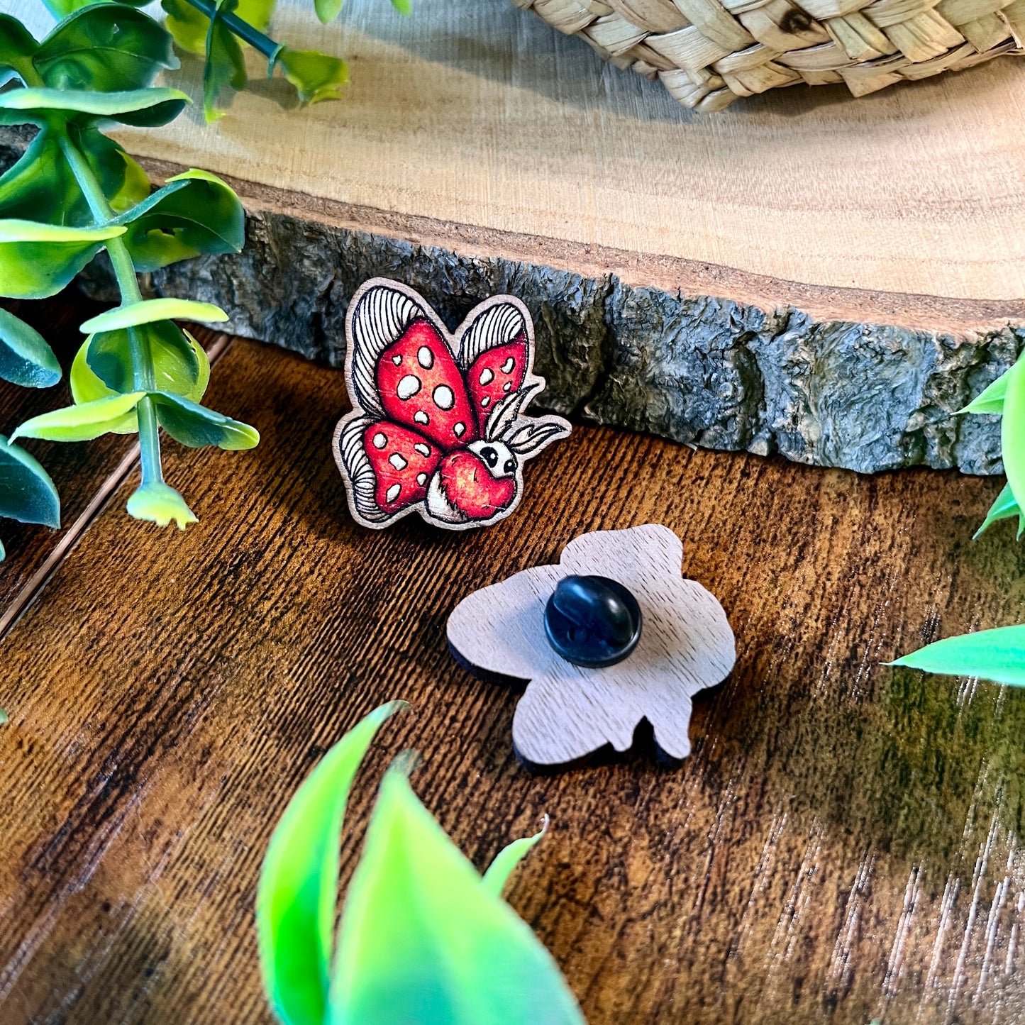 Mushie Moth Wooden Pin