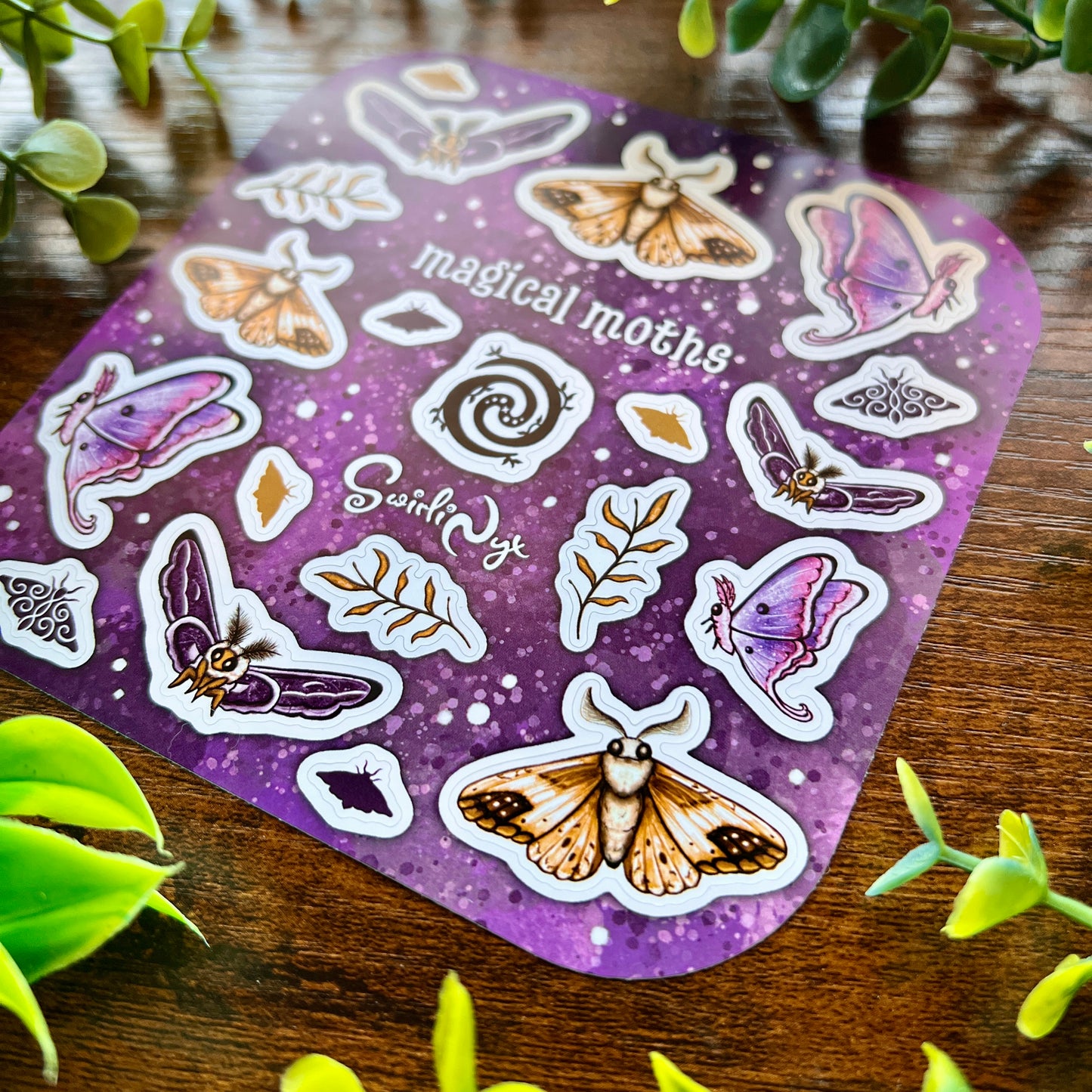 Magical Moths Purple Sticker Sheet