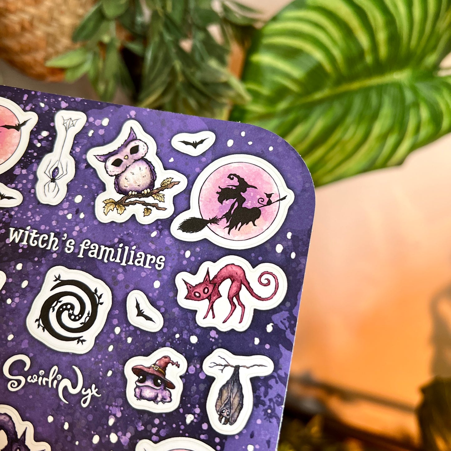 Purple Witch's Familiars Sticker Sheet