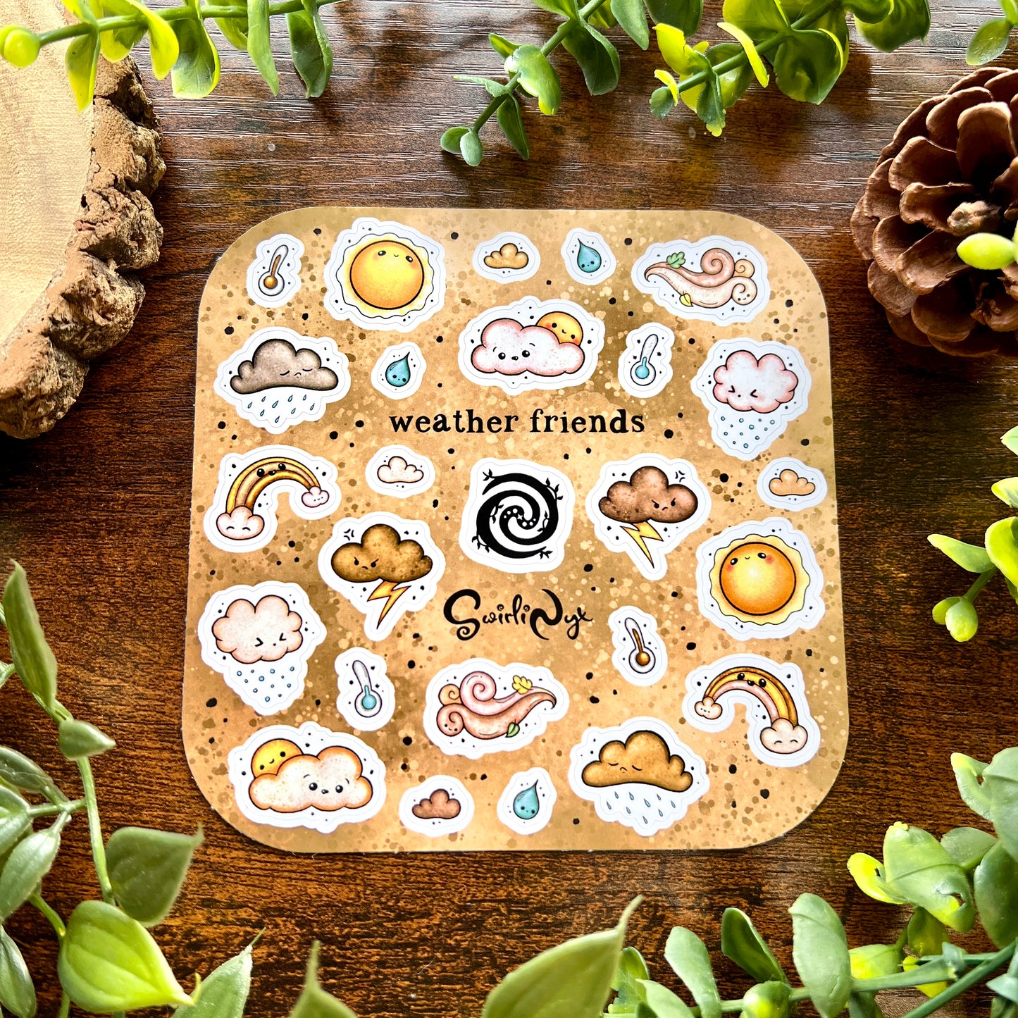 Sepia Weather Friends Sticker Sheet