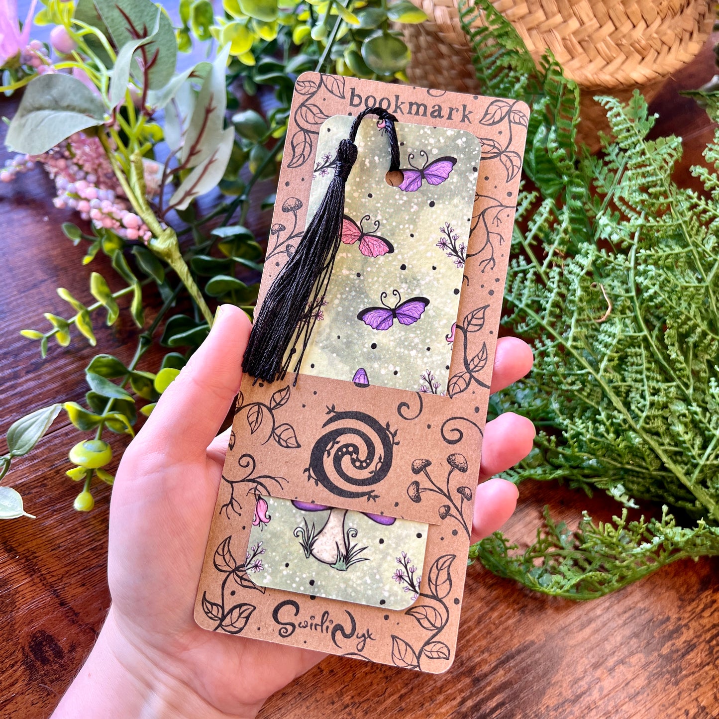 SECOND Purple Mushroom Fairy Bookmark