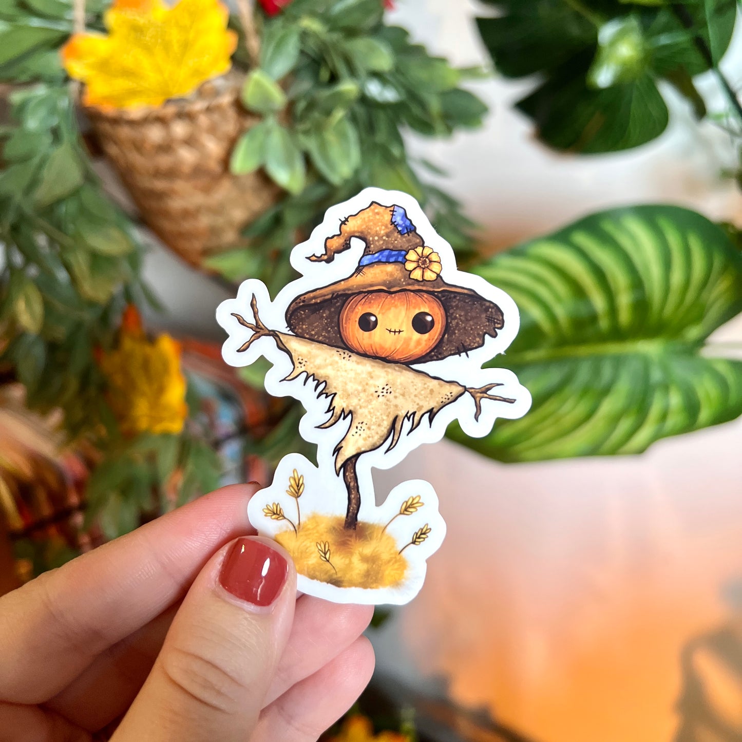 Silly Scarecrow Clear Sticker