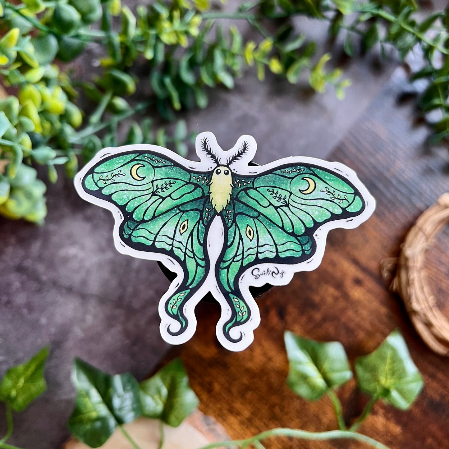 Lunar Moth Clear Sticker