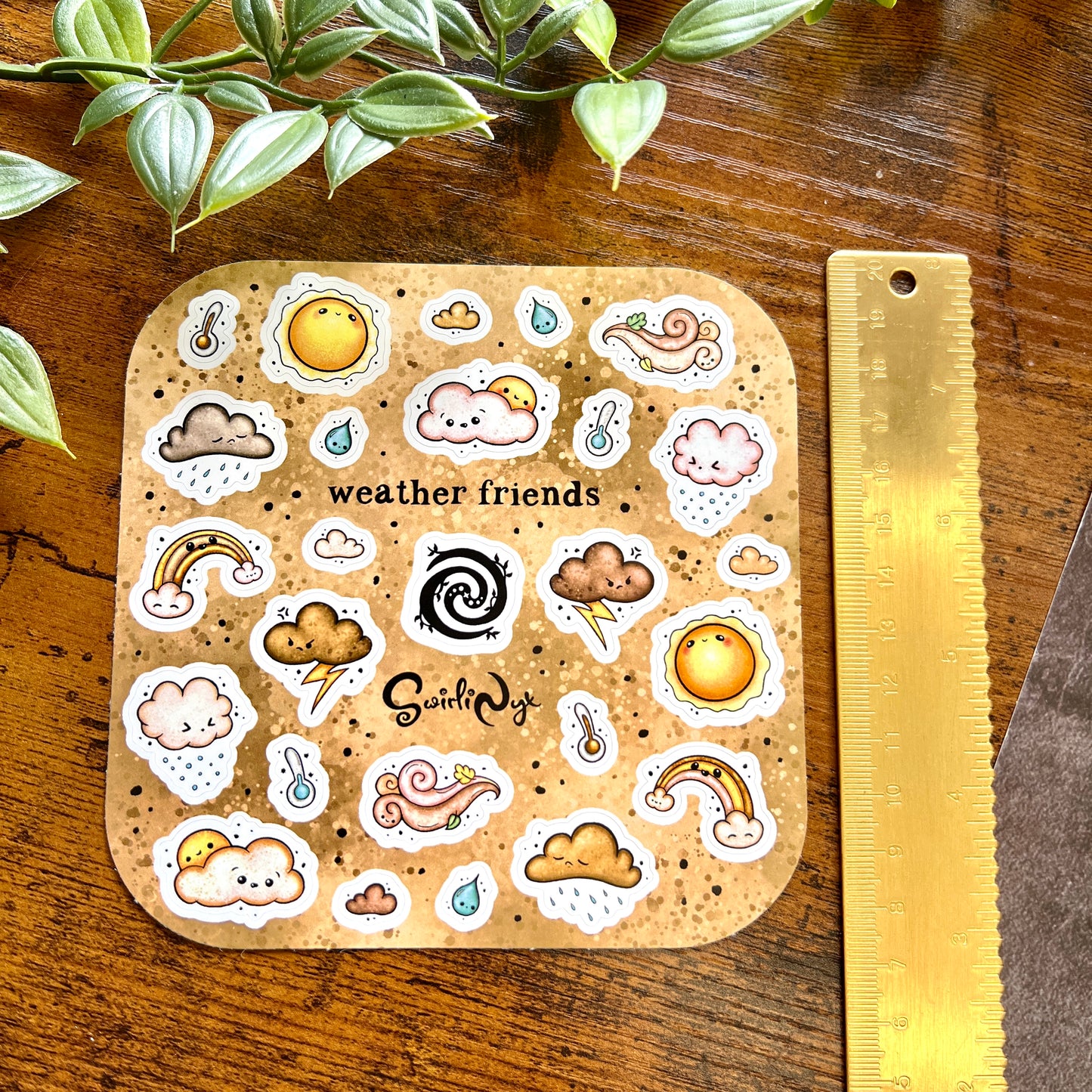 Sepia Weather Friends Sticker Sheet