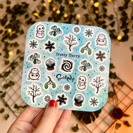 Blue Frosty Flurry Sticker Sheet