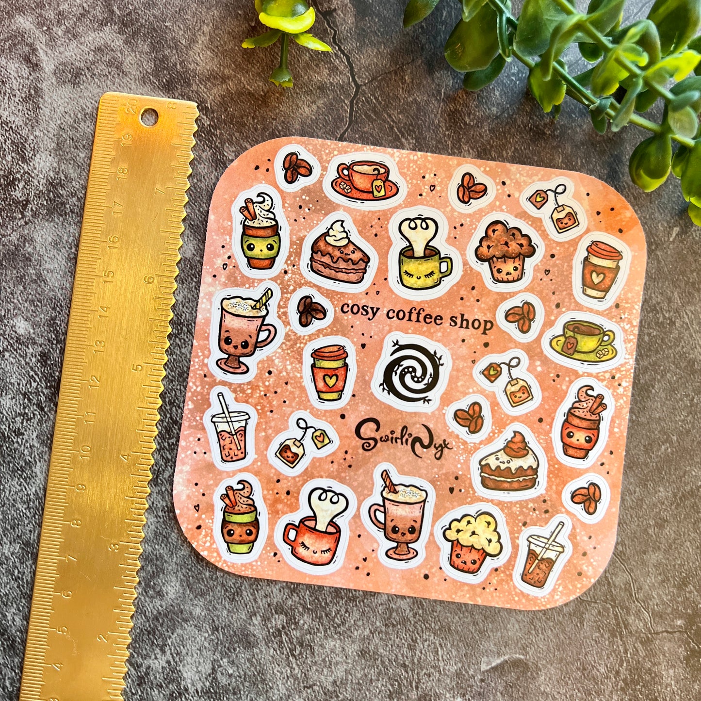 Latte Cosy Coffee Shop Sticker Sheet