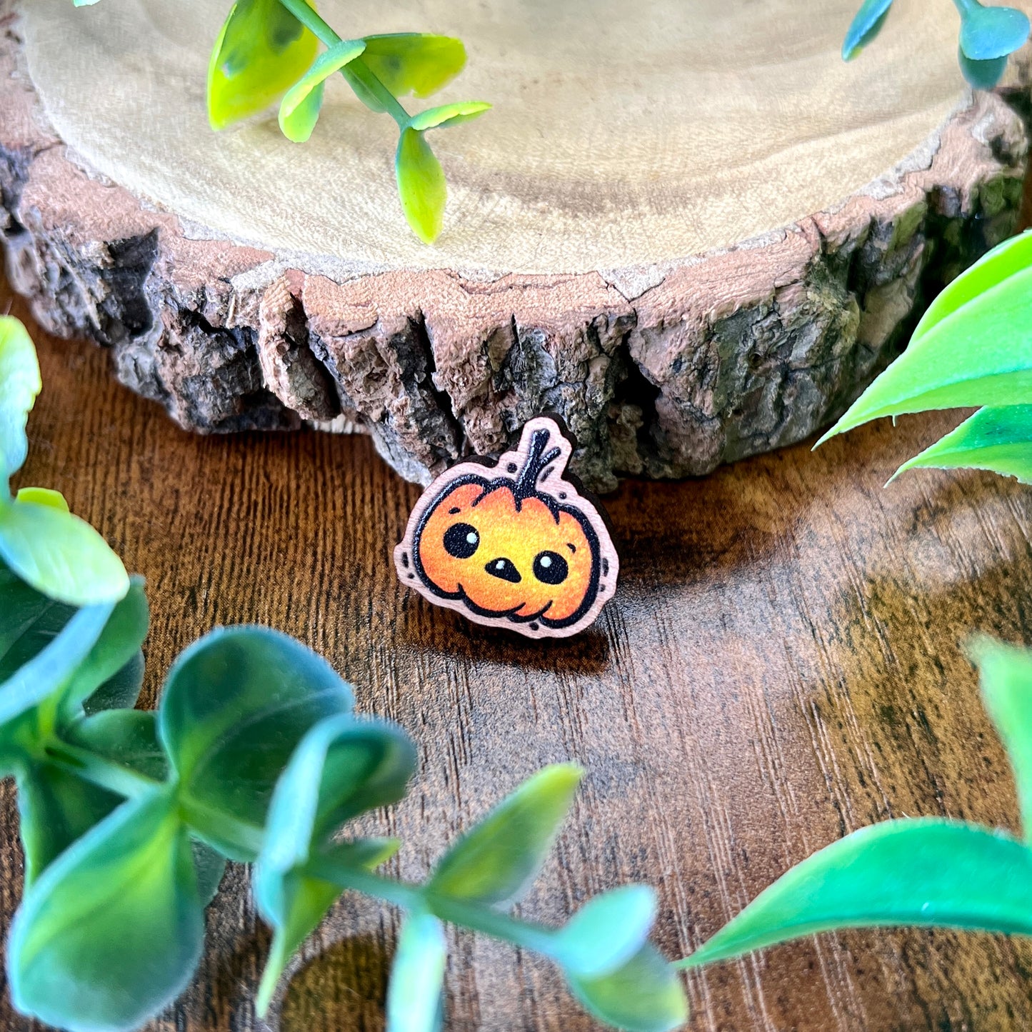 Mini Pumpkin Wooden Pin
