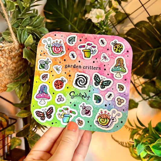 Rainbow Garden Critters Sticker Sheet