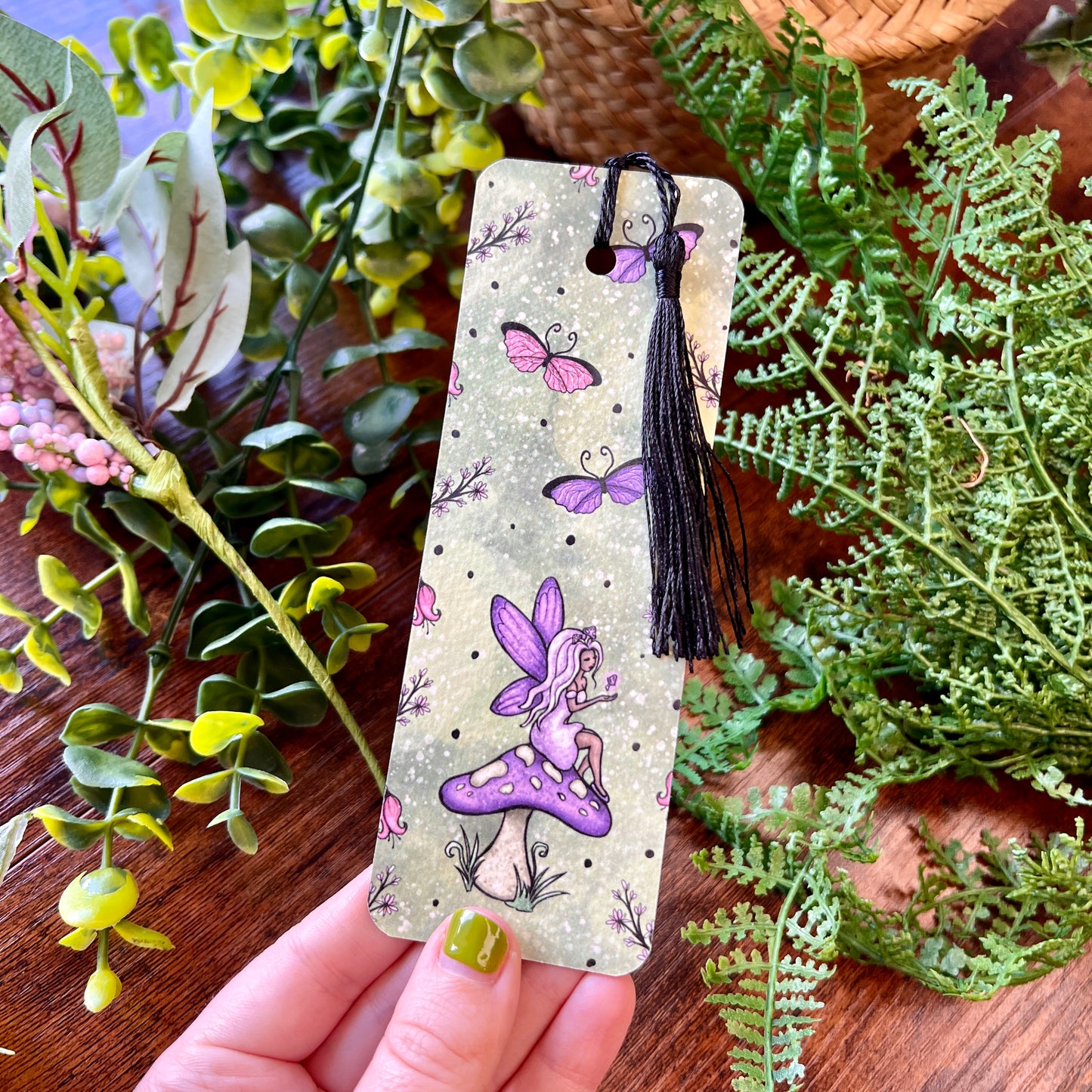 SECOND Purple Mushroom Fairy Bookmark