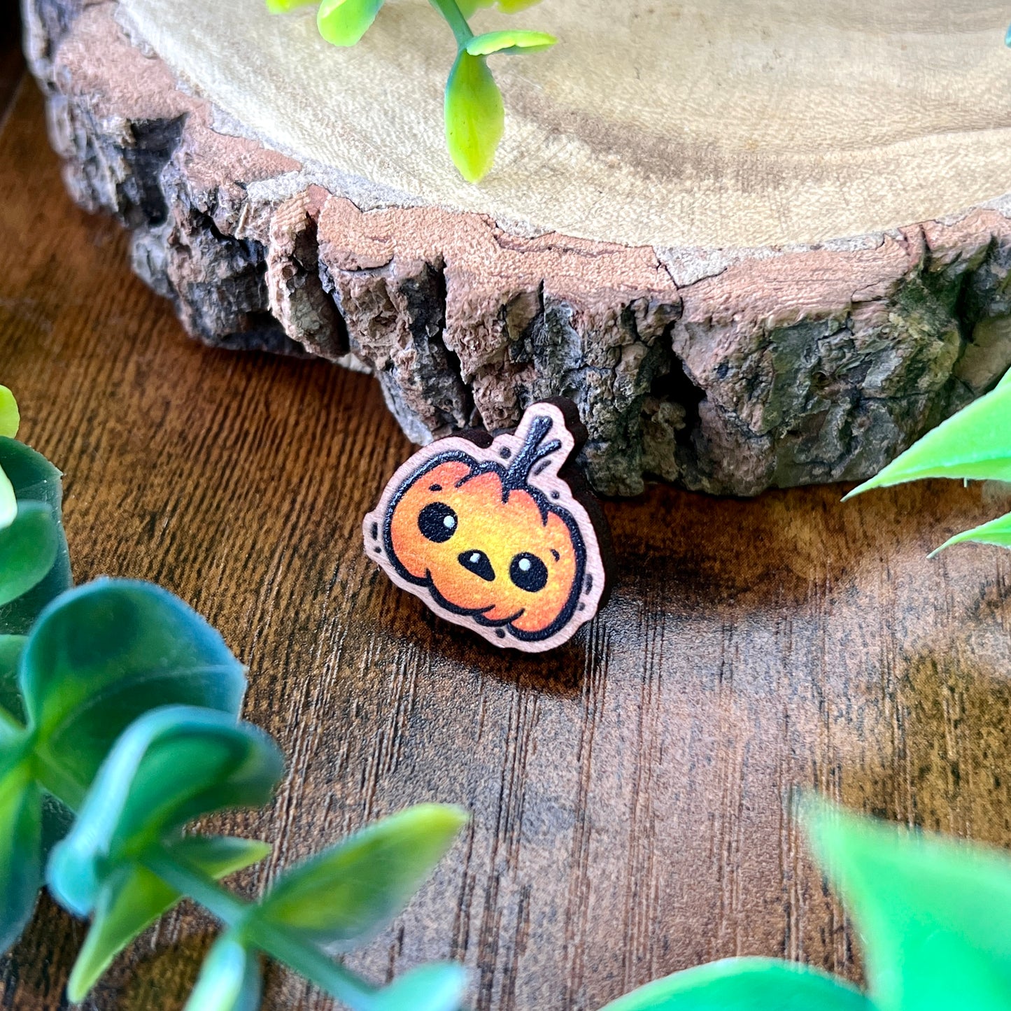 Mini Pumpkin Wooden Pin