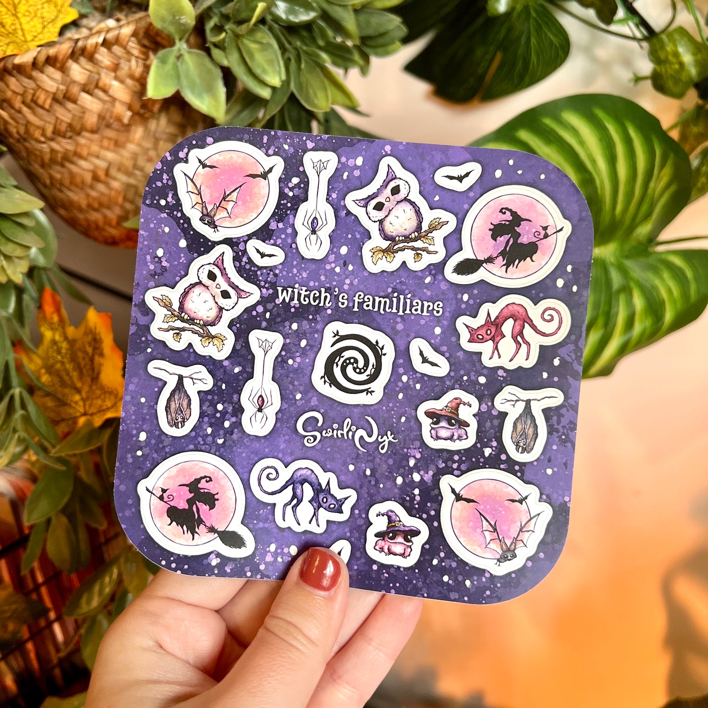 Purple Witch's Familiars Sticker Sheet