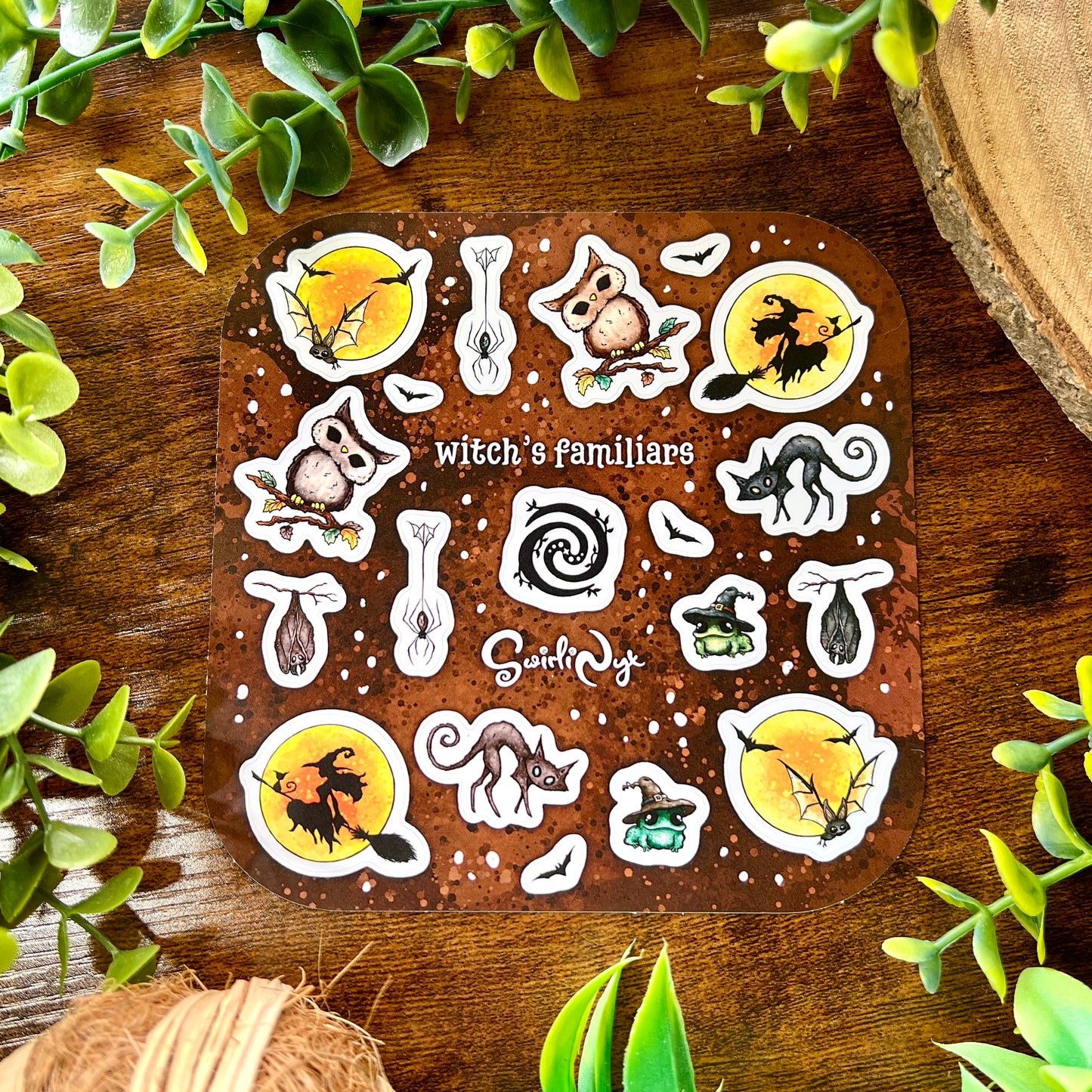 Brown Witch's Familiars Sticker Sheet