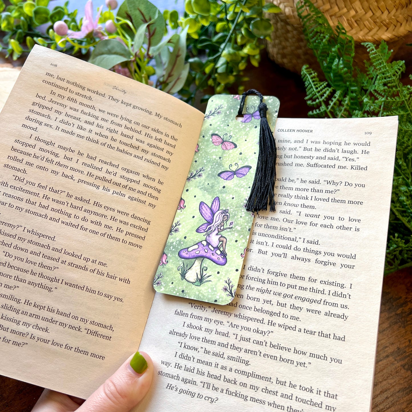 SECOND Purple Mushroom Fairy Bookmark