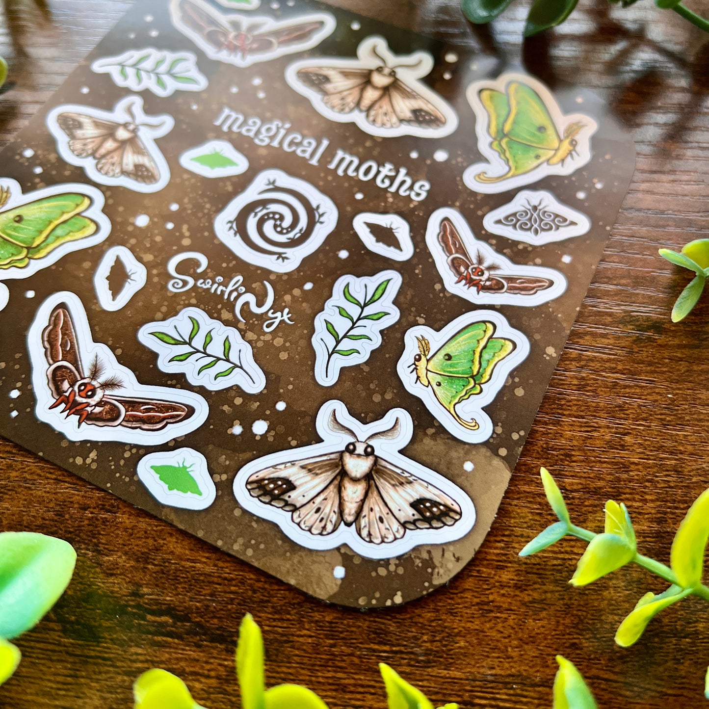 Magical Moths Brown Sticker Sheet