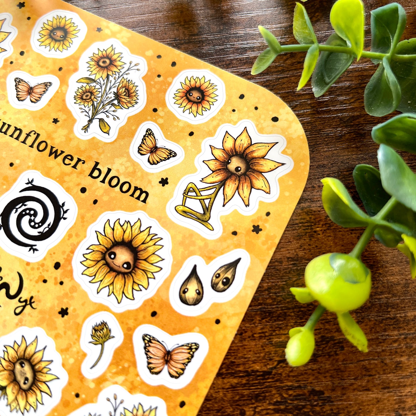 Yellow Sunflower Bloom Sticker Sheet