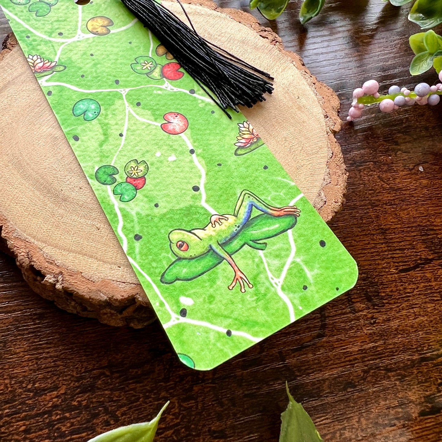 SECOND Tropical Lily Pad Frog Bookmark