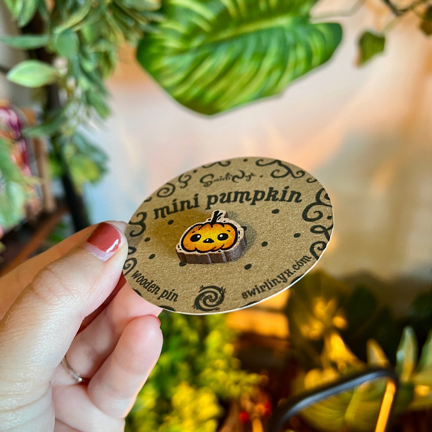 Mini Pumpkin Wooden Pin