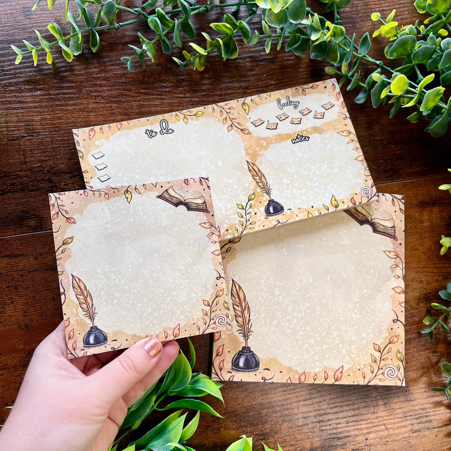 Ink and Quill Notepad Set