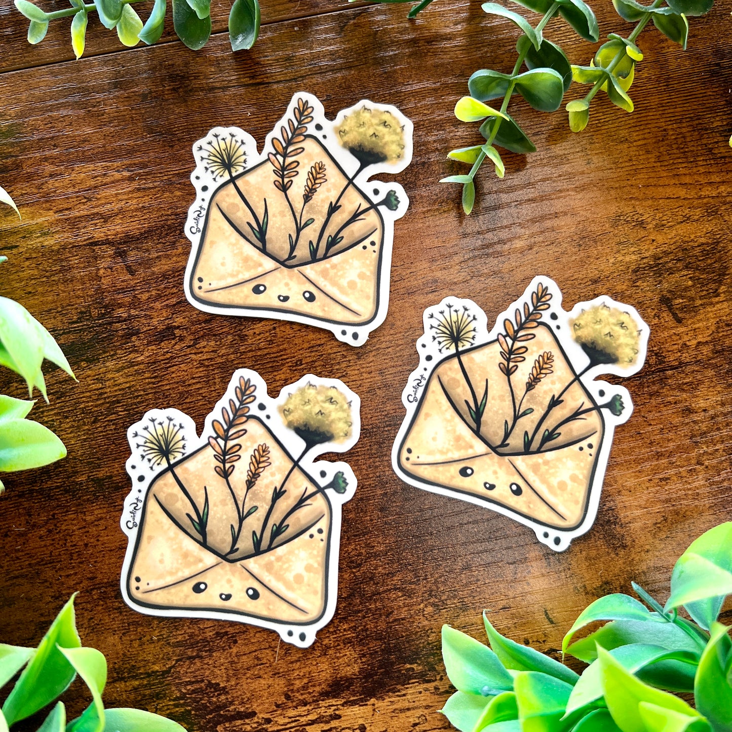 Floral Envelope Clear Sticker