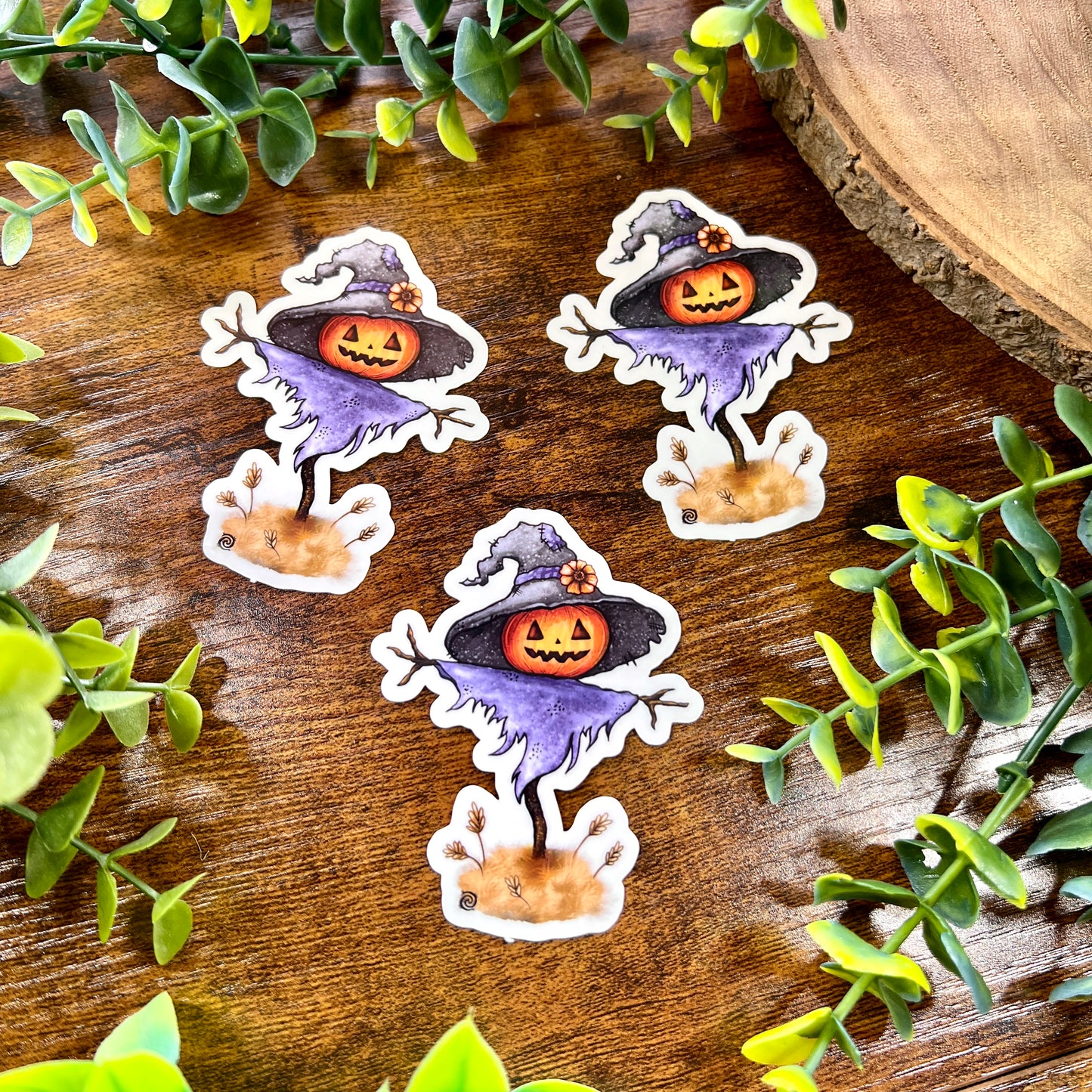 Spooky Scarecrow Clear Sticker
