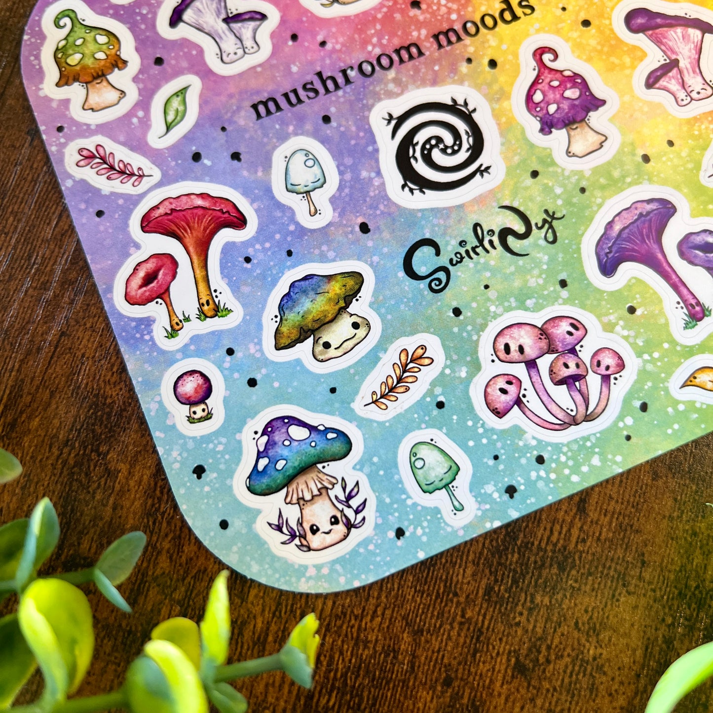 Rainbow Mushroom Moods Sticker Sheet