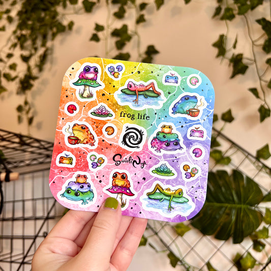 Rainbow Frog Life Sticker Sheet