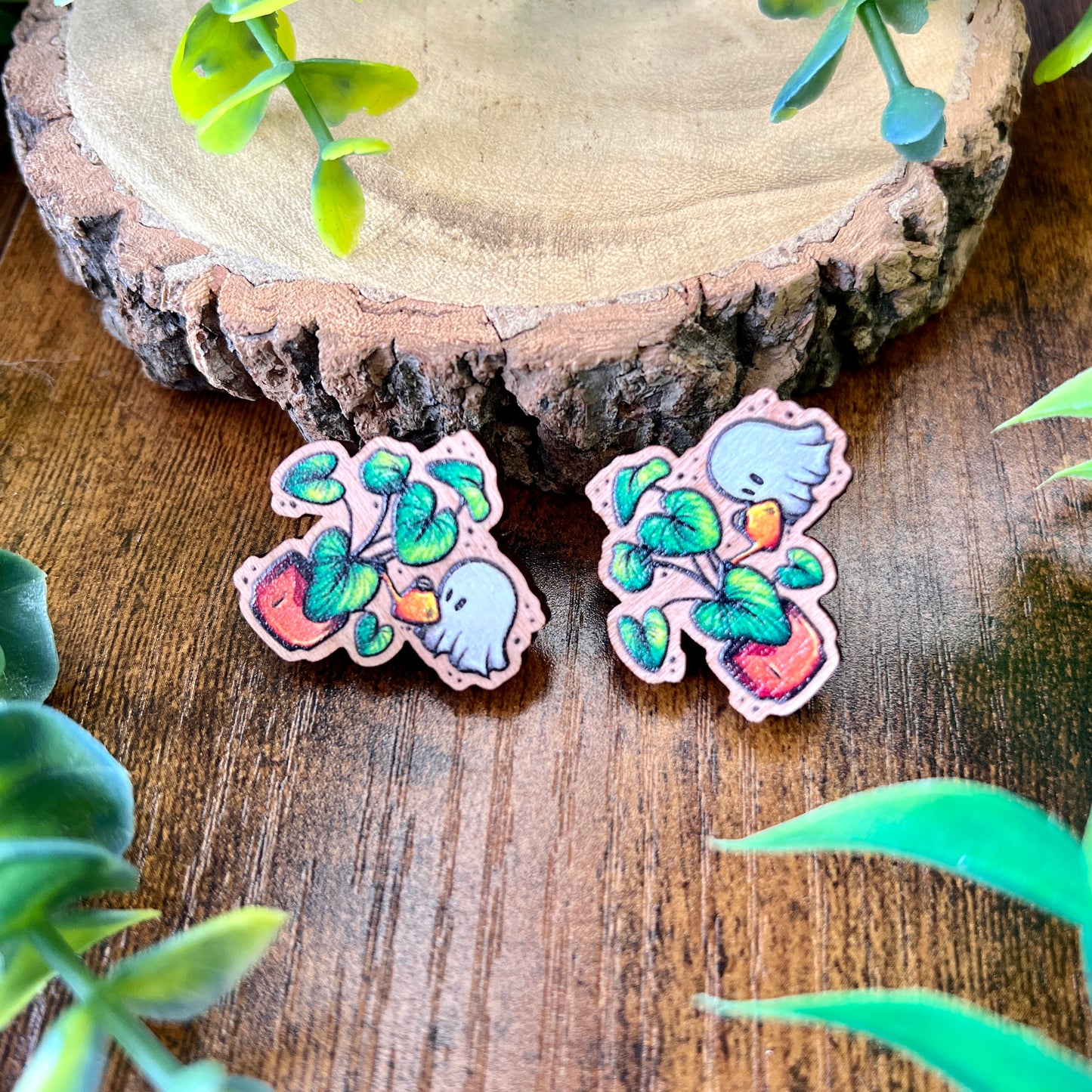 Plant Ghost Wooden Pin
