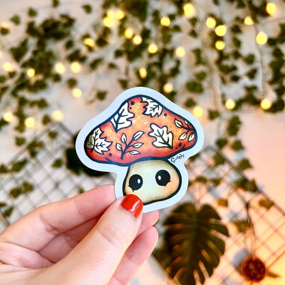 Maple the Mushroom Gold Leaf Sticker