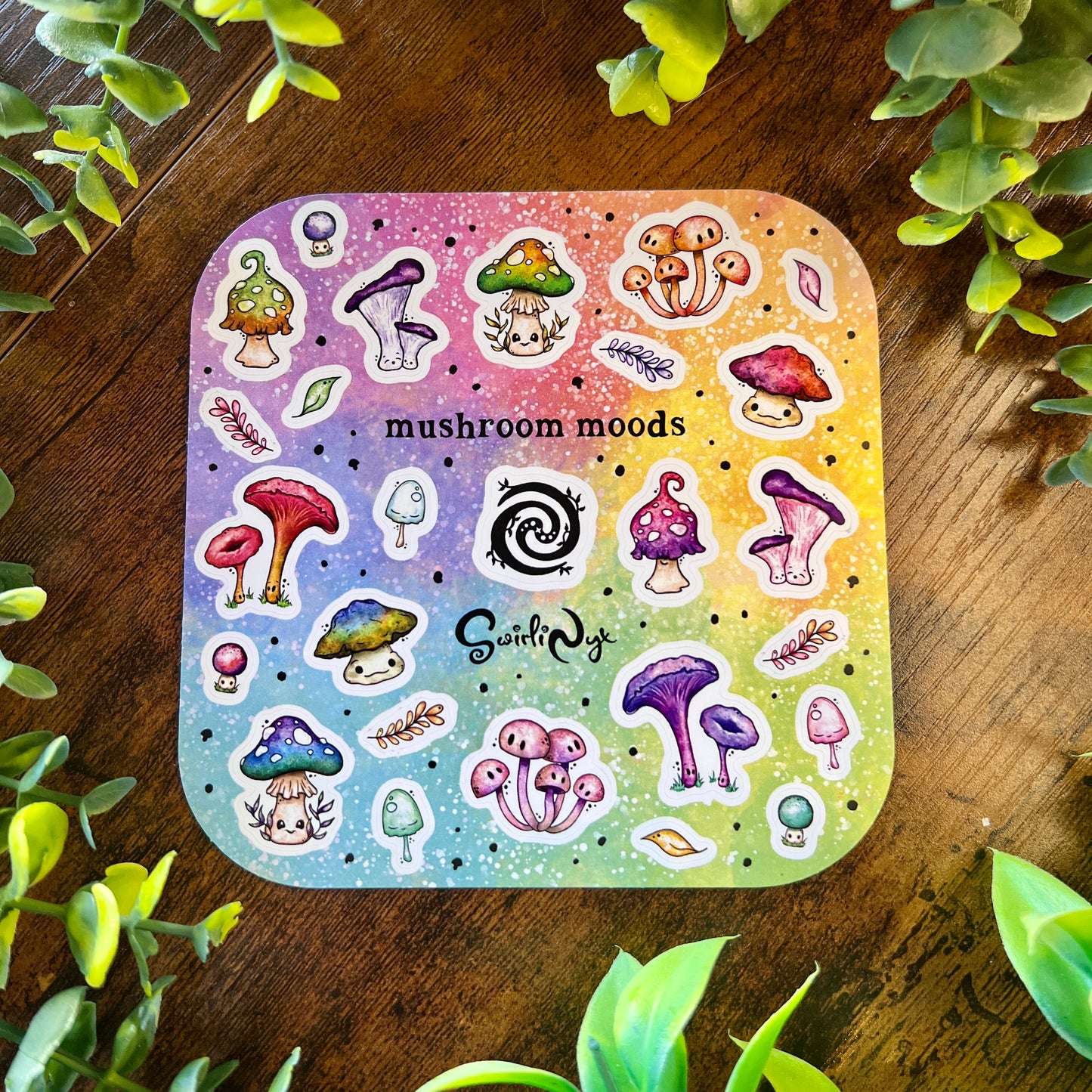Rainbow Mushroom Moods Sticker Sheet