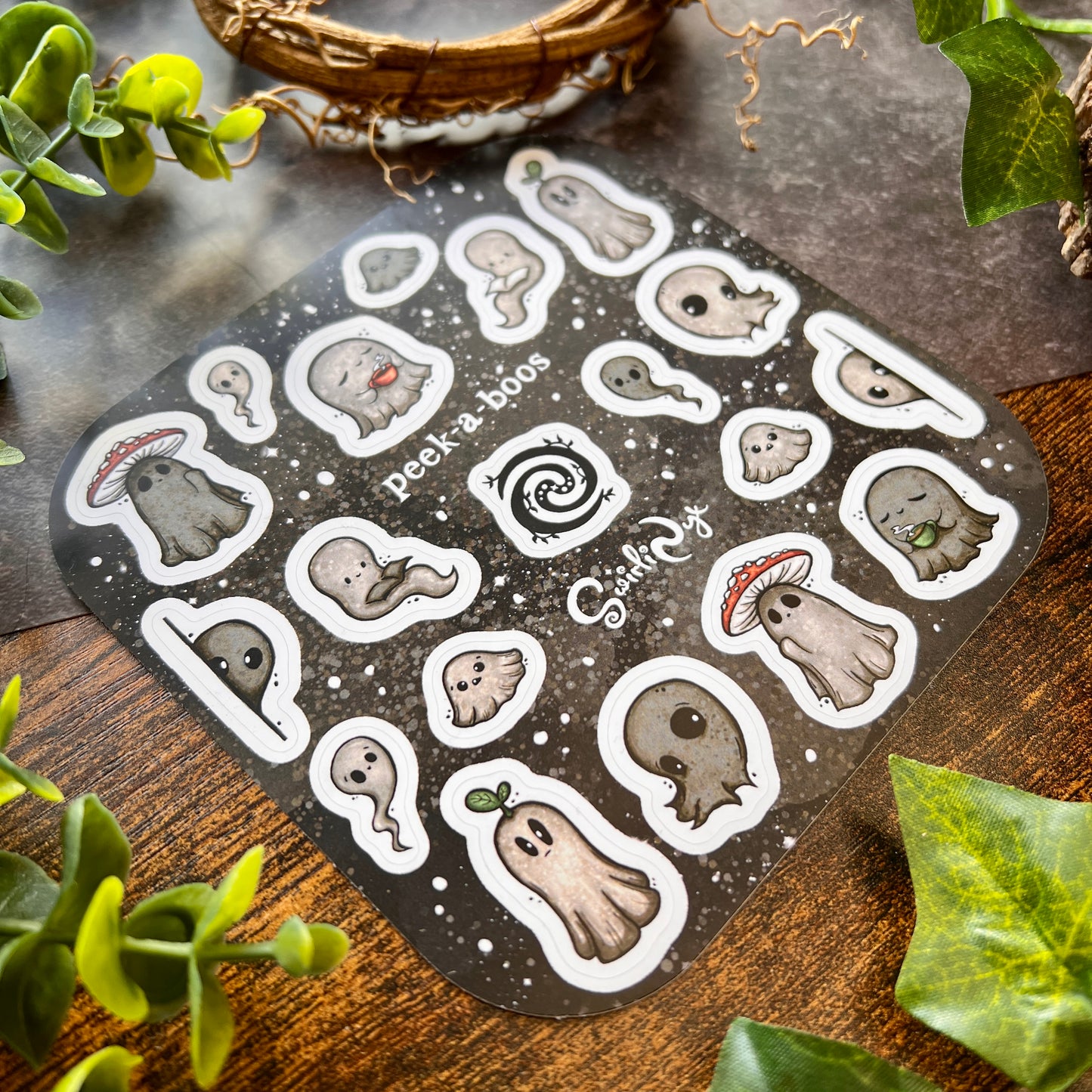 Dark Peek-a-Boos Sticker Sheet
