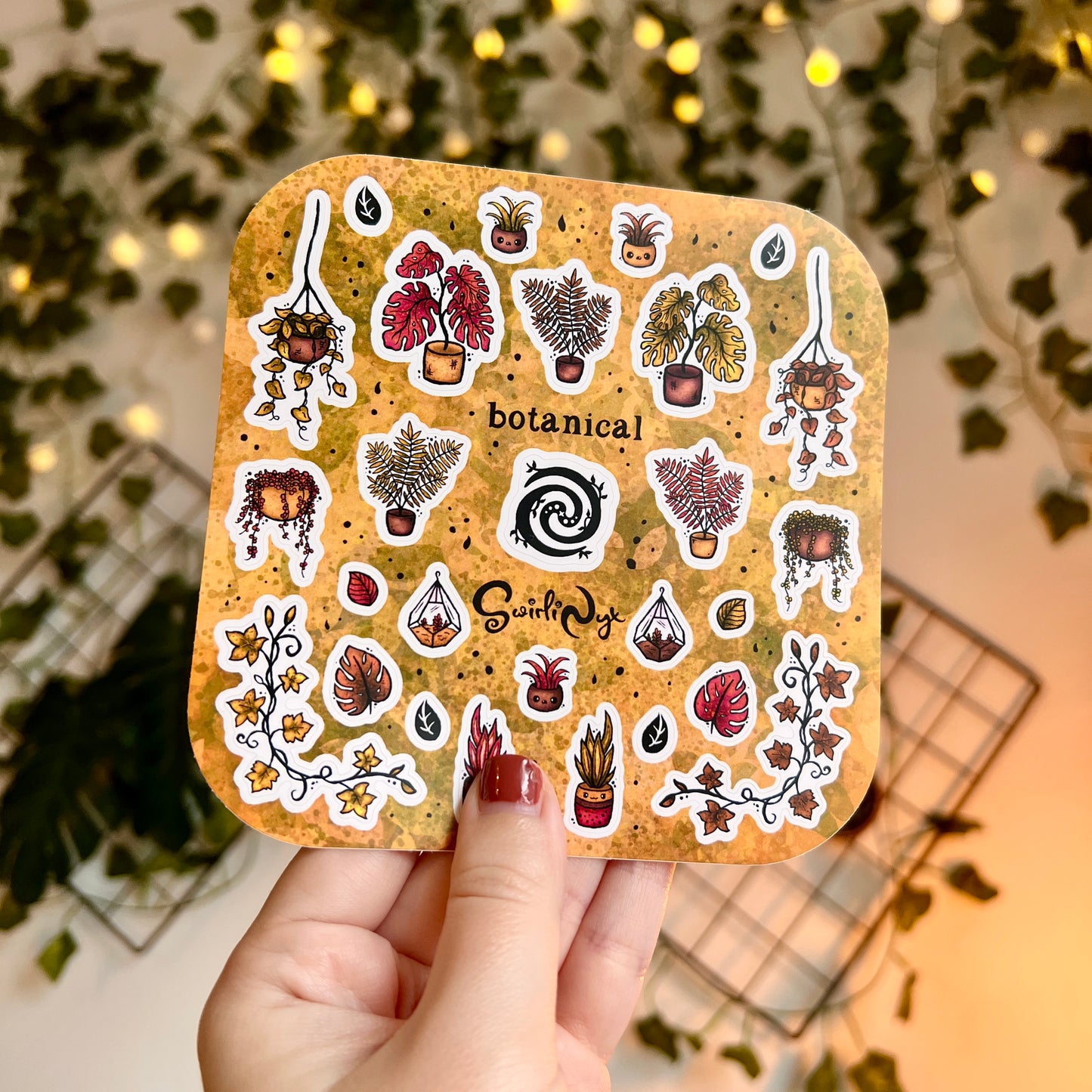 Rustic Brown Botanical Sticker Sheet