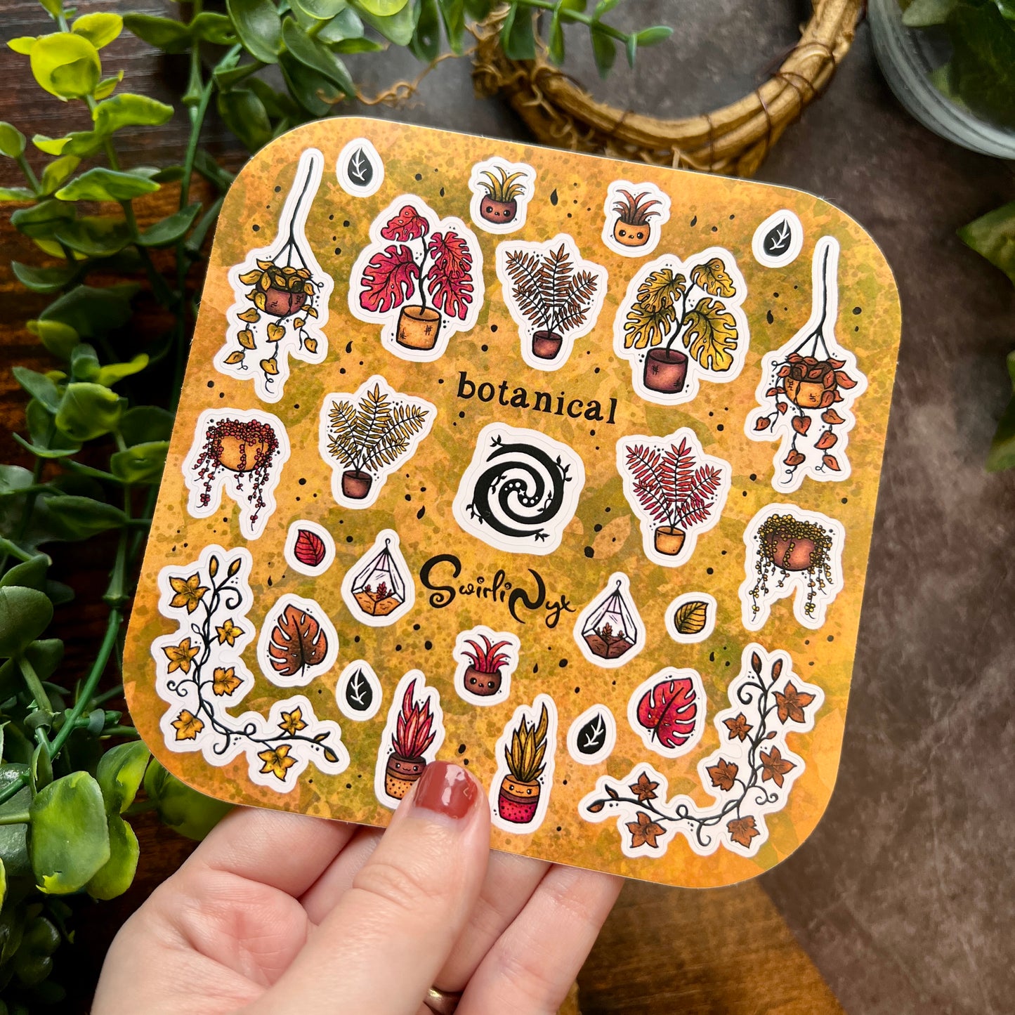 Rustic Brown Botanical Sticker Sheet