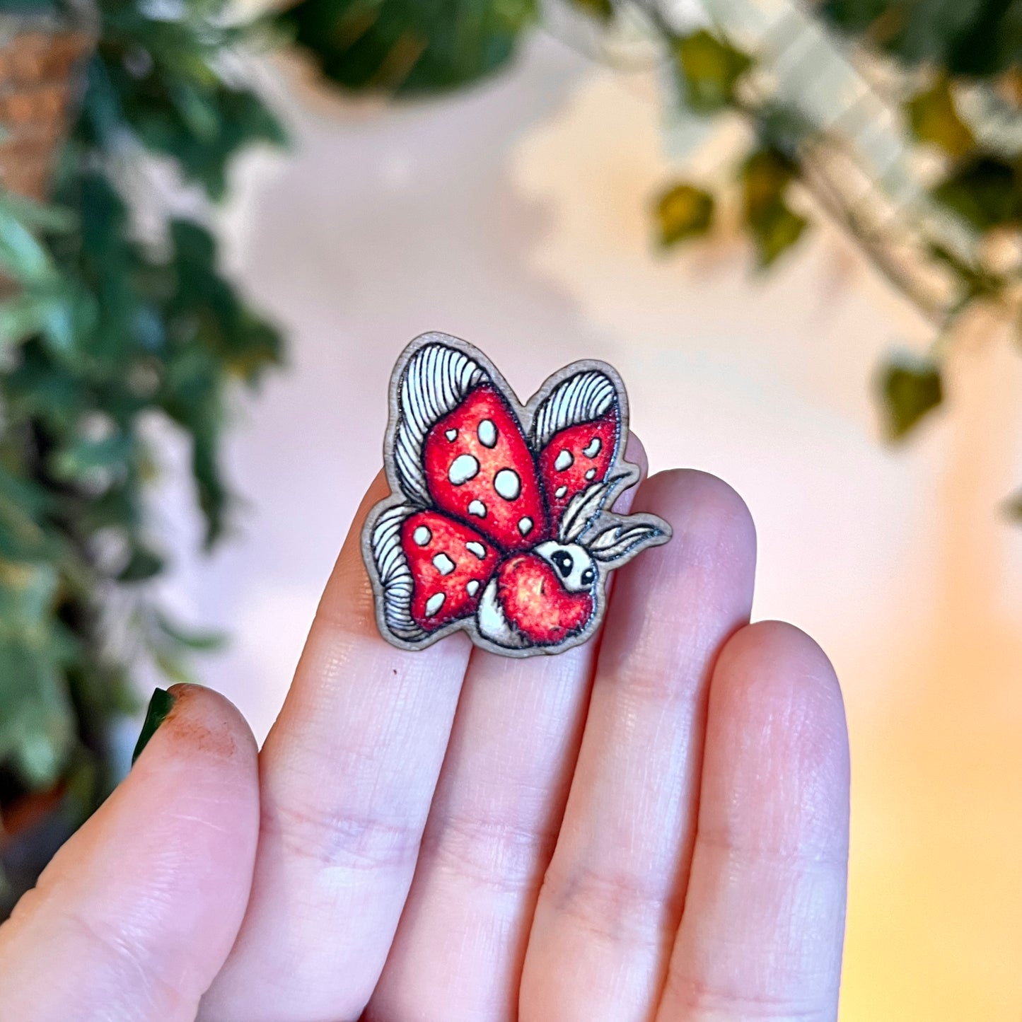 Mushie Moth Wooden Pin
