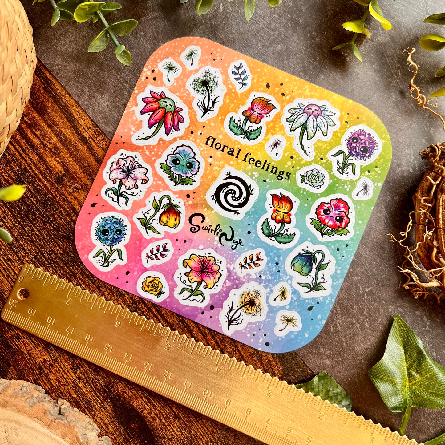 Rainbow Floral Feelings Sticker Sheet