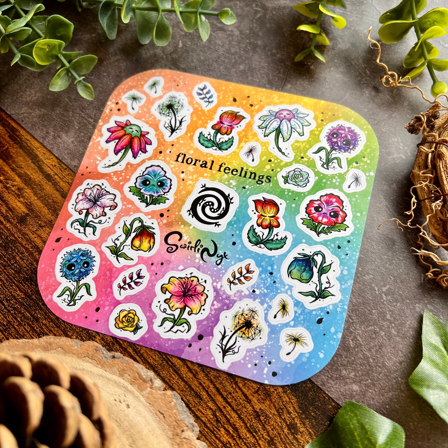 Rainbow Floral Feelings Sticker Sheet
