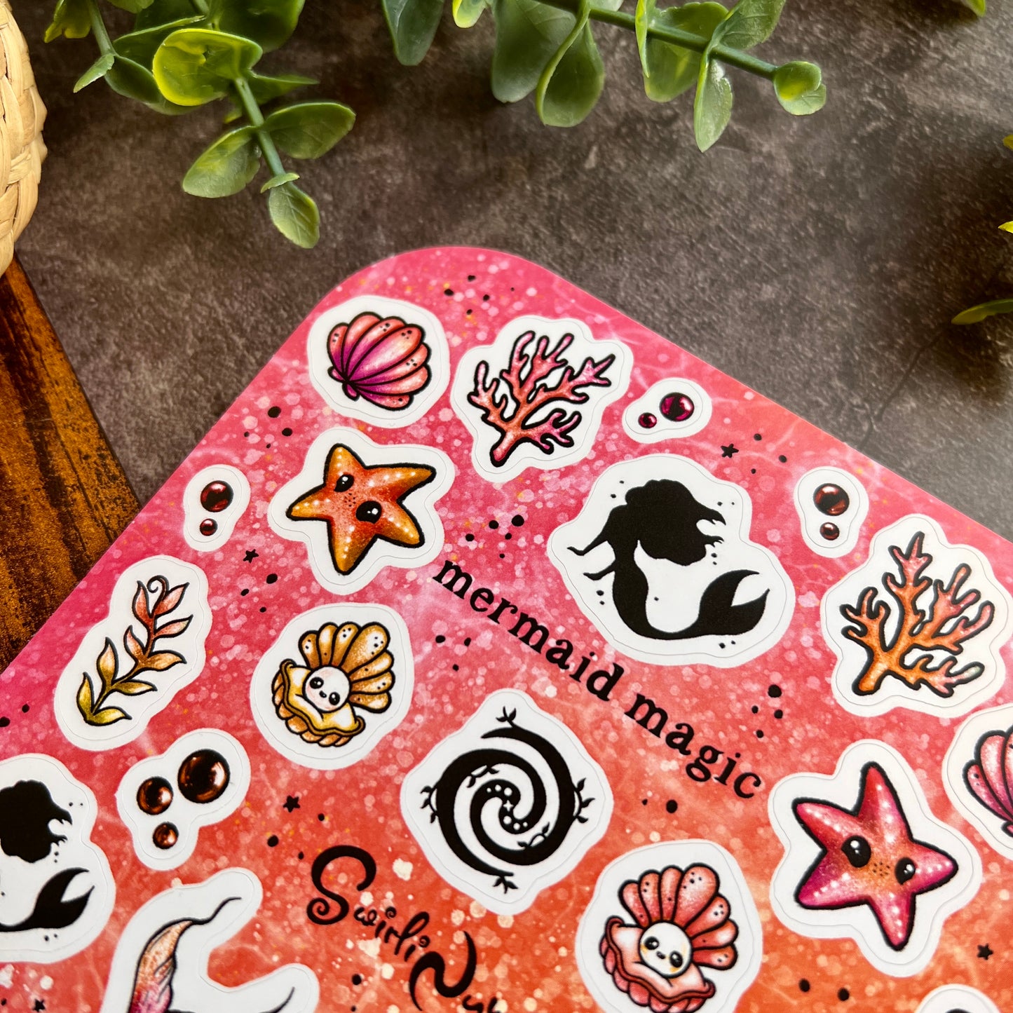 Coral Mermaid Magic Sticker Sheet