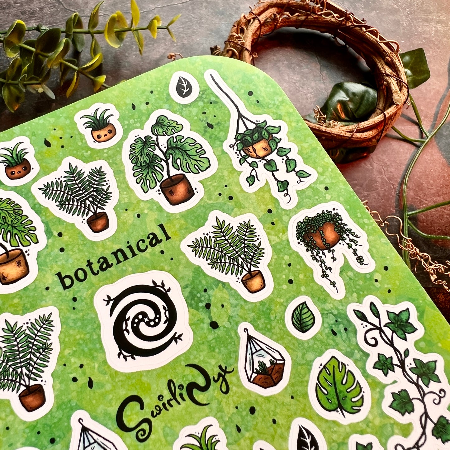 Green Botanical Sticker Sheet