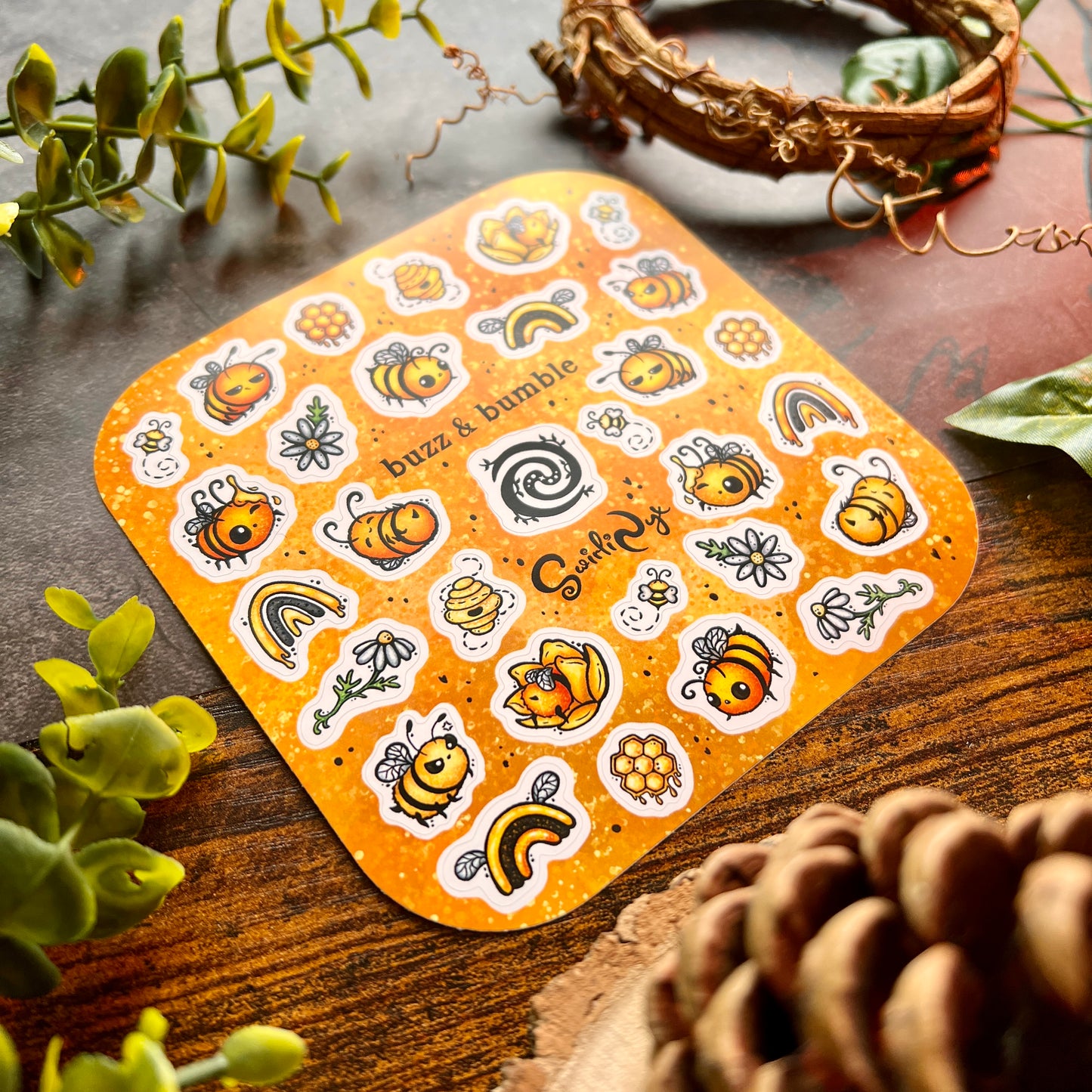 Yellow Buzz & Bumble Sticker Sheet