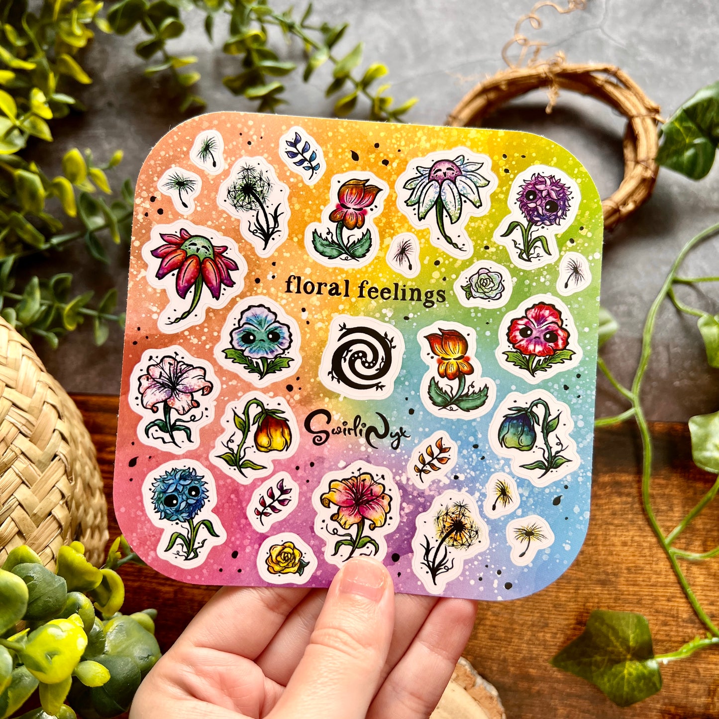 Rainbow Floral Feelings Sticker Sheet
