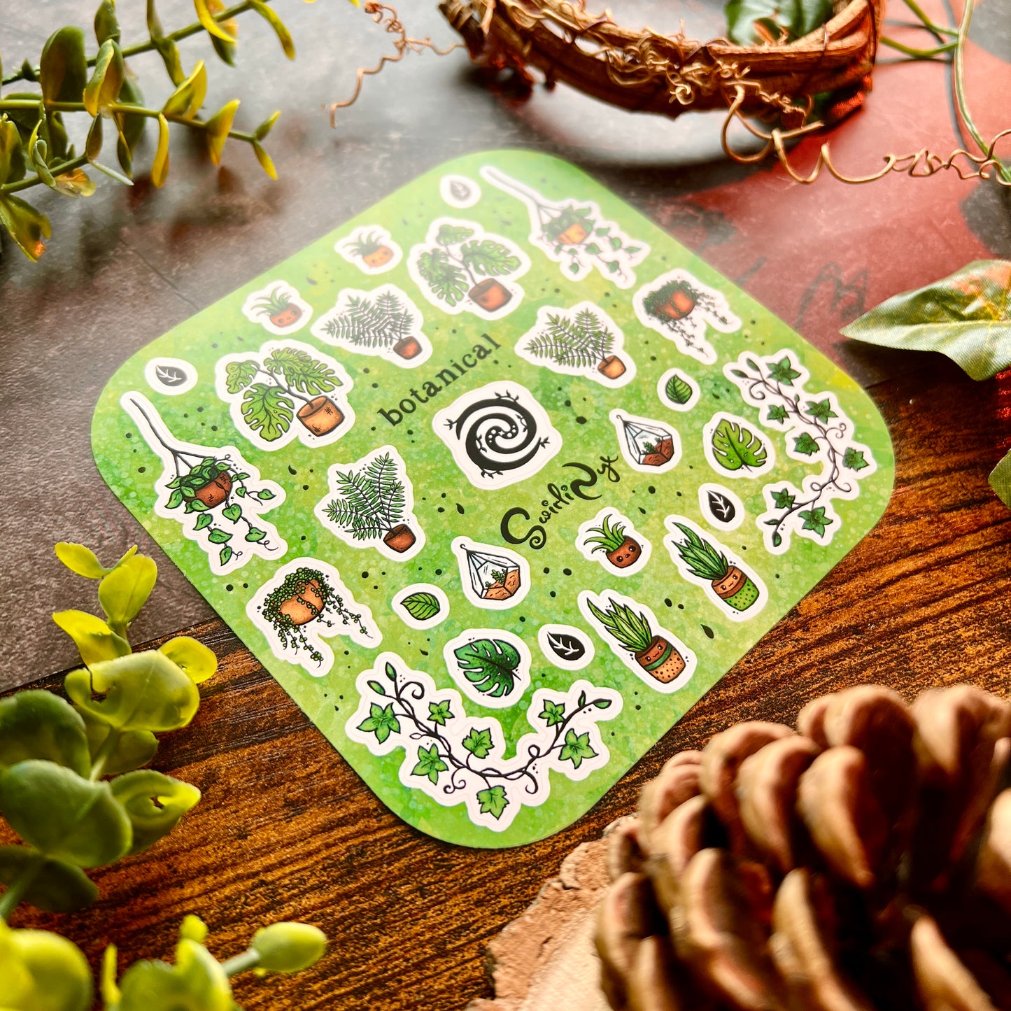 Green Botanical Sticker Sheet