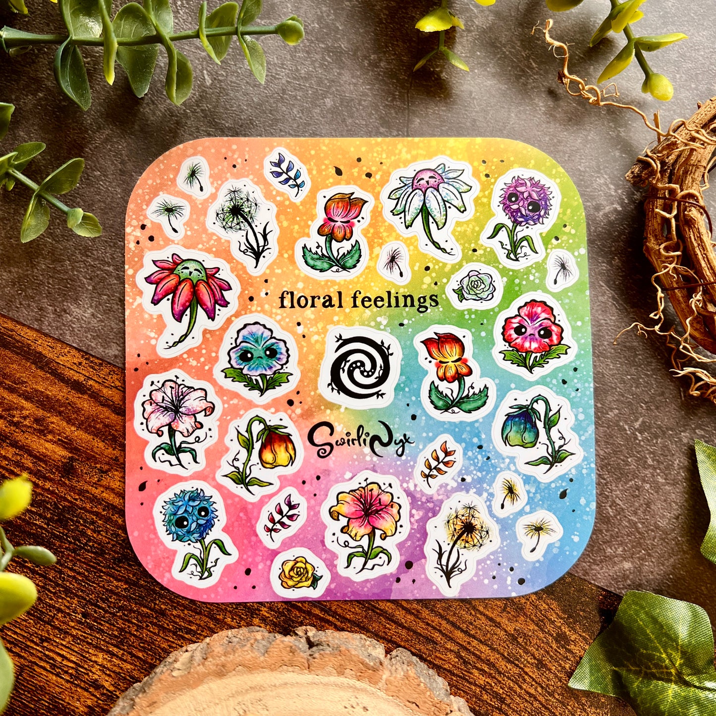 Rainbow Floral Feelings Sticker Sheet
