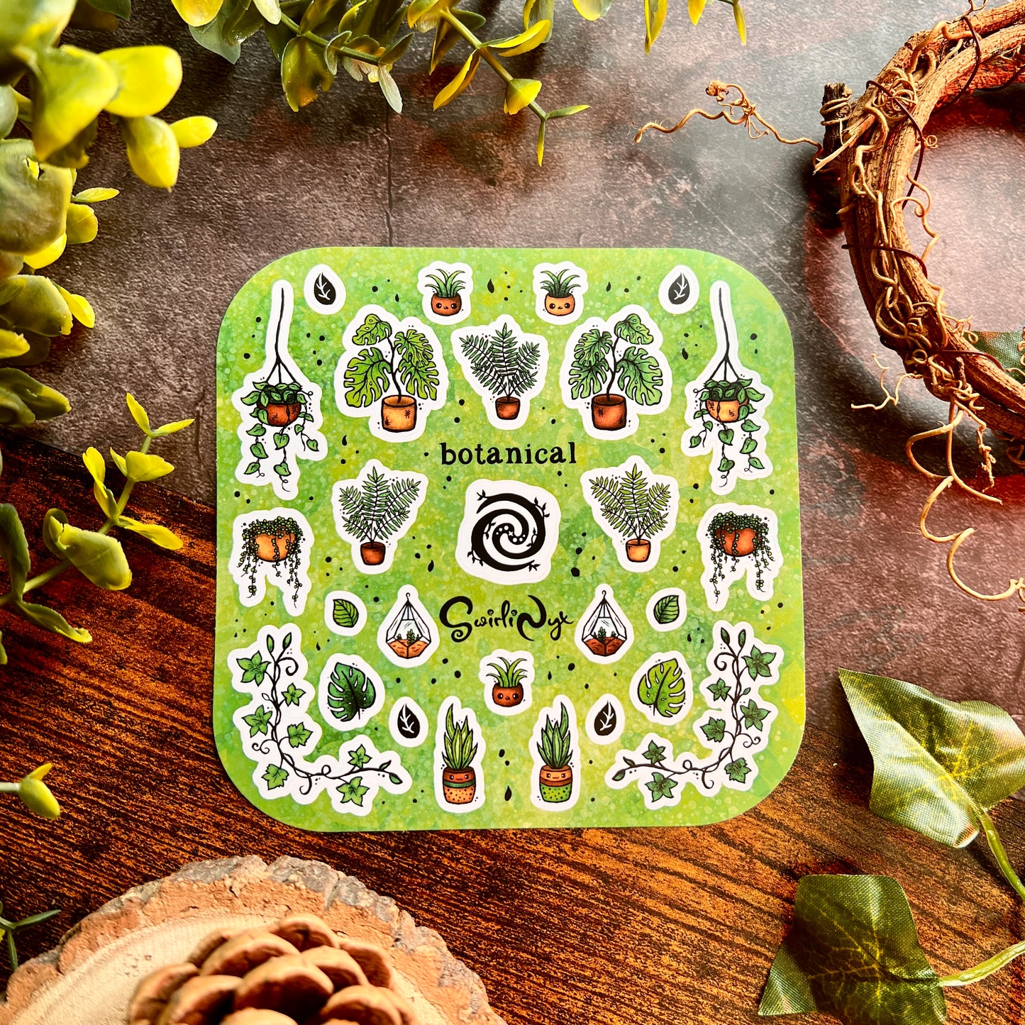 Green Botanical Sticker Sheet