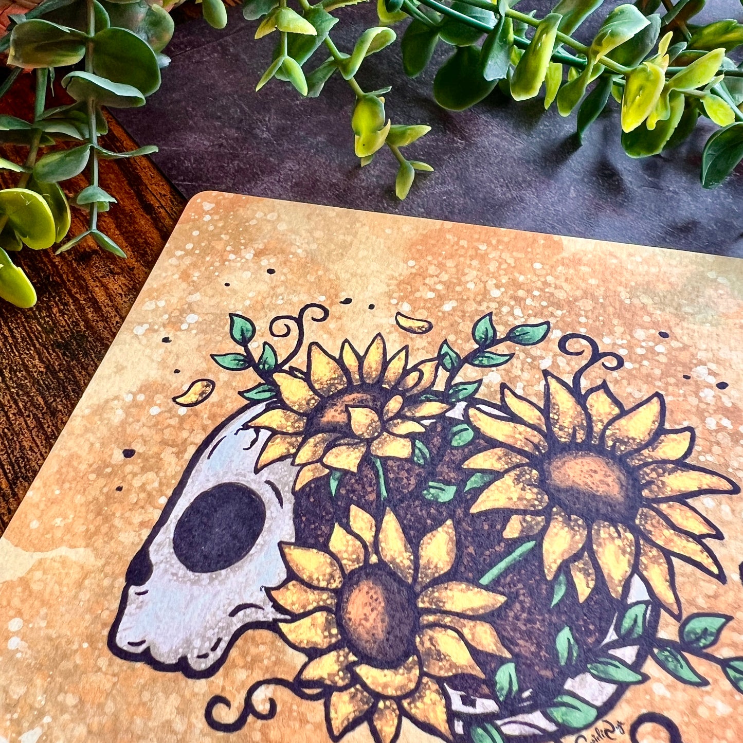 Sunflower Skull Art Print