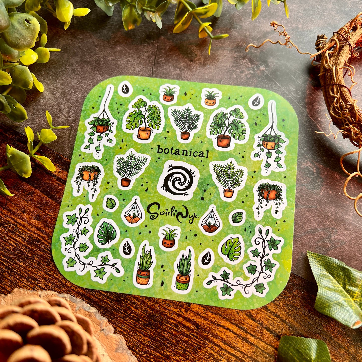 Green Botanical Sticker Sheet