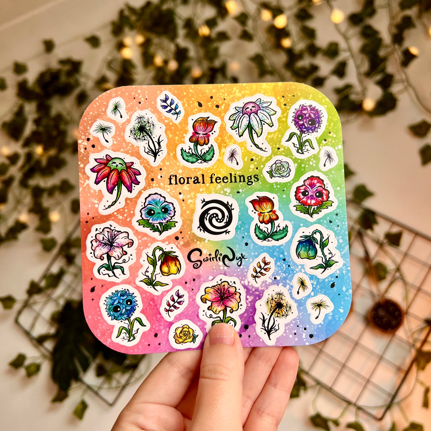 Rainbow Floral Feelings Sticker Sheet