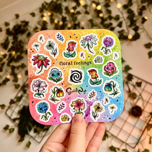 Rainbow Floral Feelings Sticker Sheet
